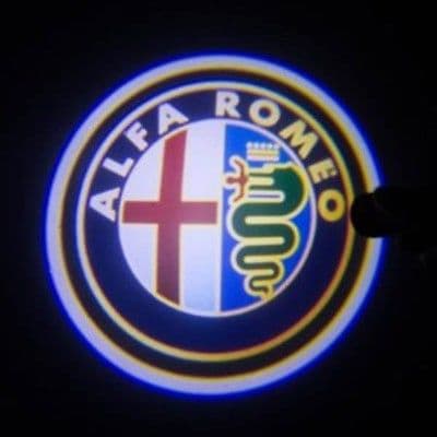 KIT LUCI LED LOGO PROIETTORE ALFA ROMEO CORTESIA A BATTERIA CON MAGNETE - 4