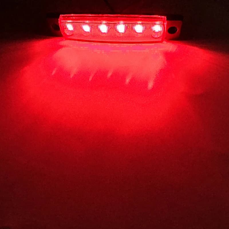 Coppia 2 Fanalini Luci Ingombro 12-24V LED Rosso 6SMD 2835 Auto Camion Bus Camper Barca - 3