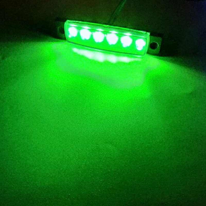 Coppia 2 Fanalini Luci Ingombro 12-24V LED Verde 6SMD 2835 Auto Camion Bus Camper Barca - 3