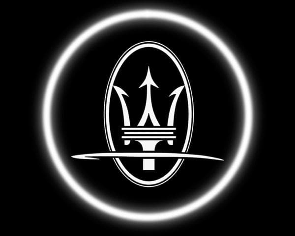 KIT LUCI LED MASERATI LOGO PROIETTORE BATTERIA SOTTOPORTA CORTESIA UNIVERSALE - 4