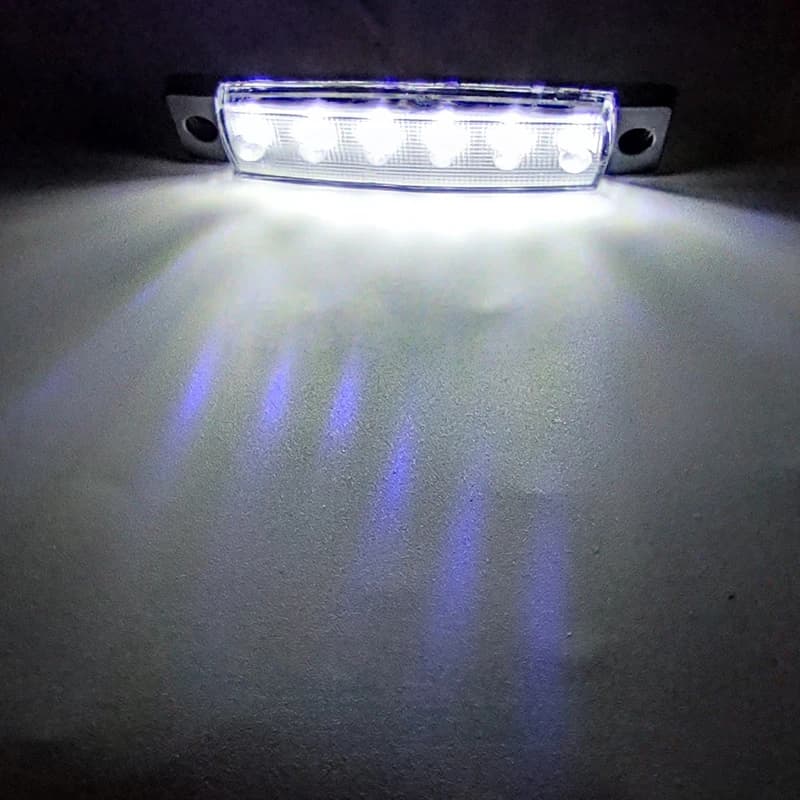 Coppia 2 Fanalini Luci Ingombro 12-24V LED Bianco 6SMD 2835 Auto Camion Bus Camper Barca - 3