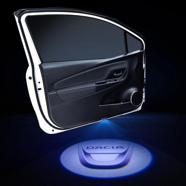KIT LUCI LED LOGO BATTERIA PROIETTORE DACIA UNIVERSALE AUTO WIRELESS - 4