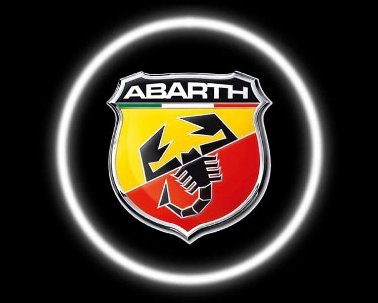 Logo Led Proiettore Sottoporta ABARTH 12V 5W Adesivo Cortesia Luci Universale Auto - 2