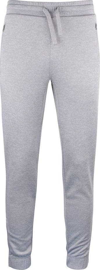 Pantaloni Tessuto Tecnico Grigio Melange Tasche con Zip Taglie Forti - 2