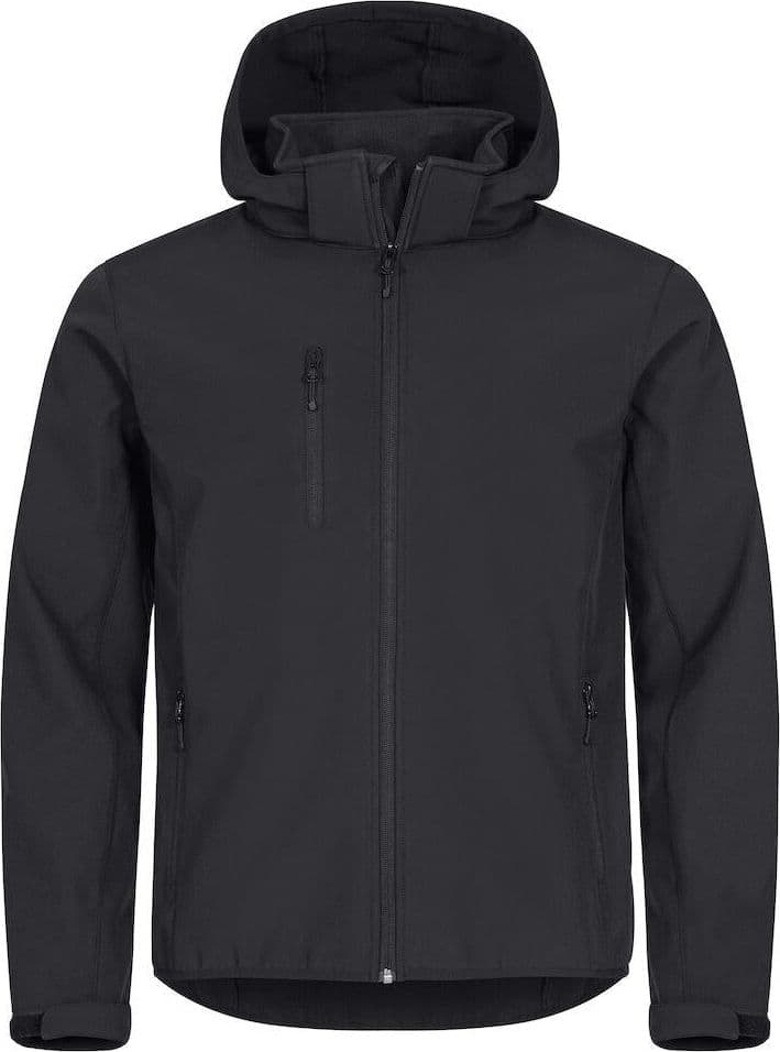 Classic Softshell Nero Triplo Strato con Cappuccio Taglie Forti - 2