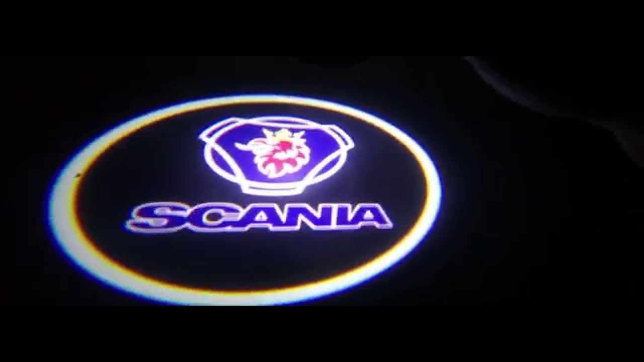 KIT LUCI LED LOGO SCANIA PROIETTORE A BATTERIA CON SENSORE MAGNETE UNIVERSALE - 4