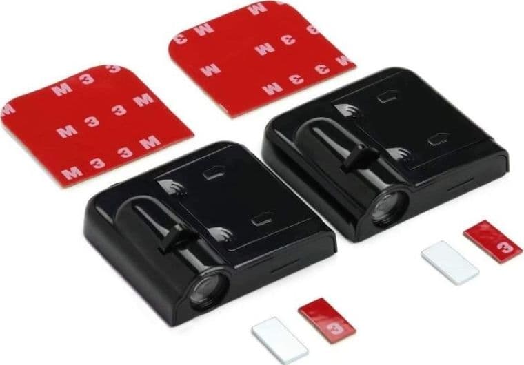 KIT LUCI CORTESIA LOGO LED PROIETTORE VOLKSWAGEN GOLF A BATTERIA CON SENSORE MAGNETE - 4