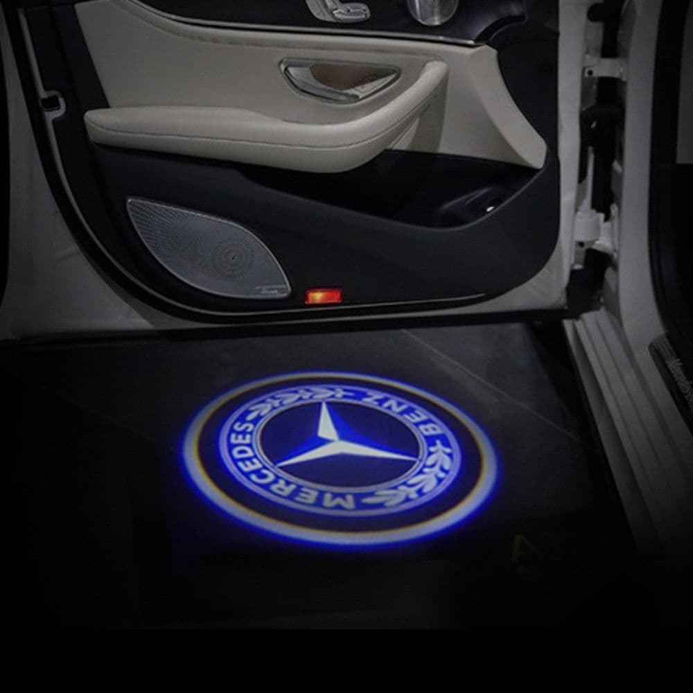 KIT LUCI LED LOGO PROIETTORE  MERCEDES BENZ A BATTERIA CON SENSORE MAGNETE - 4