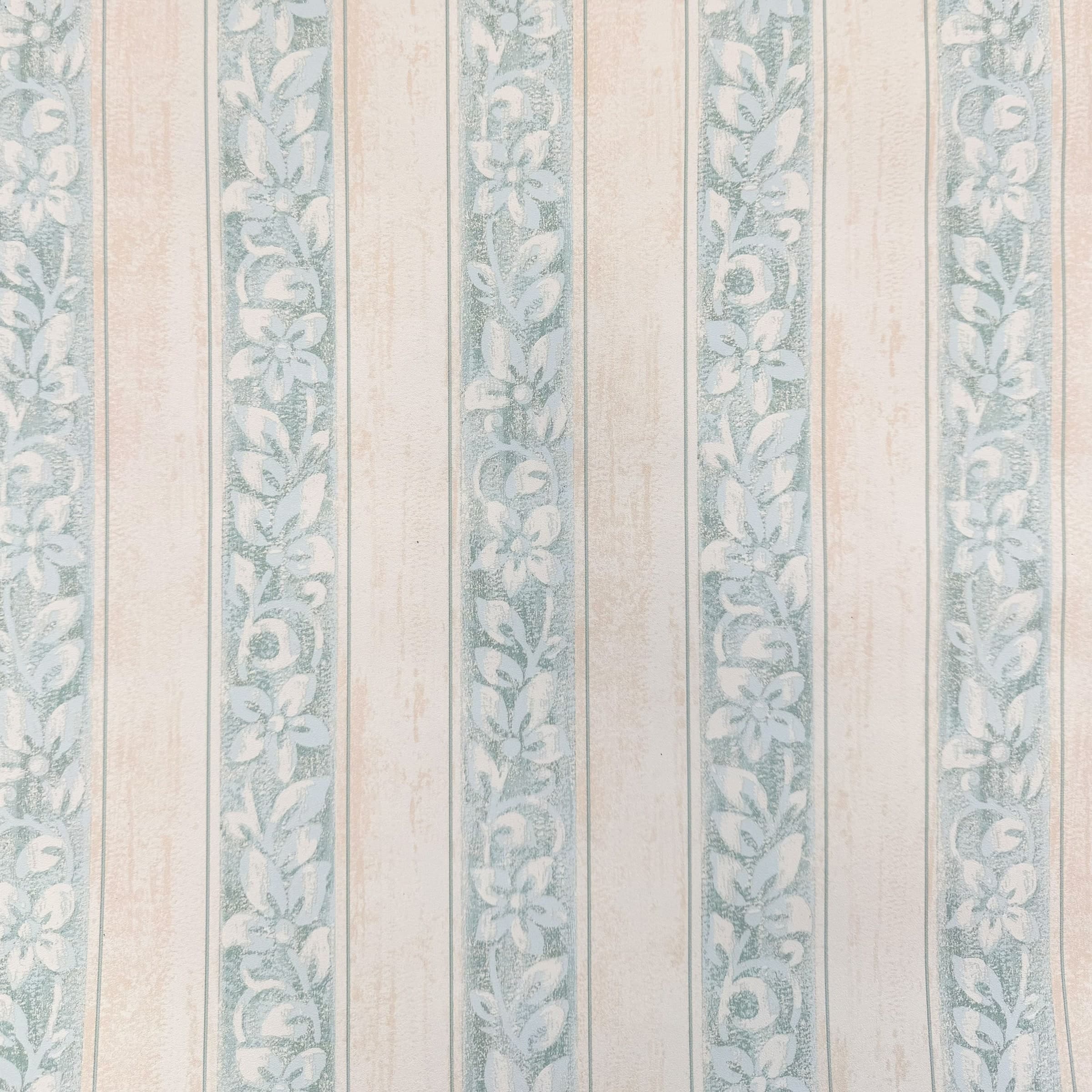 SUPER STOCK €0,56 al mq  - Rotolo da 5,2mq (10x0,52mt) di Carta da Parati vinilica Top Quality lavabile RIGHE E FIORI - Eternal Parquet