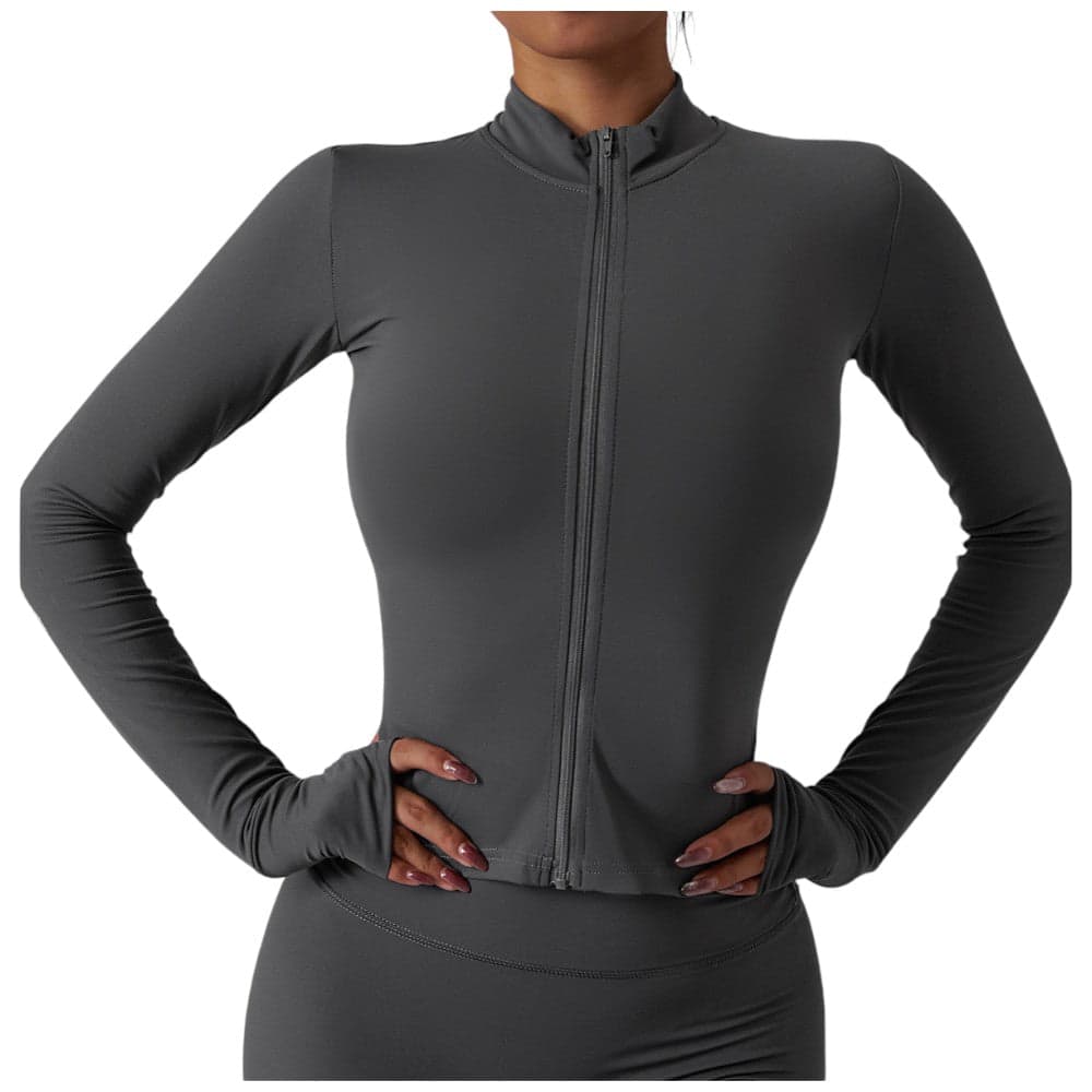 Sei G felpa grigia con zip traspirante fitness palestra SEIGS003 - 7