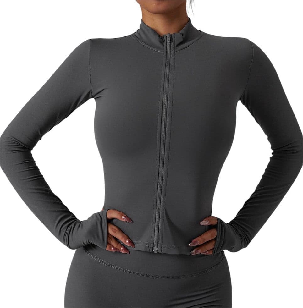 Sei G felpa grigia con zip traspirante fitness palestra SEIGS003