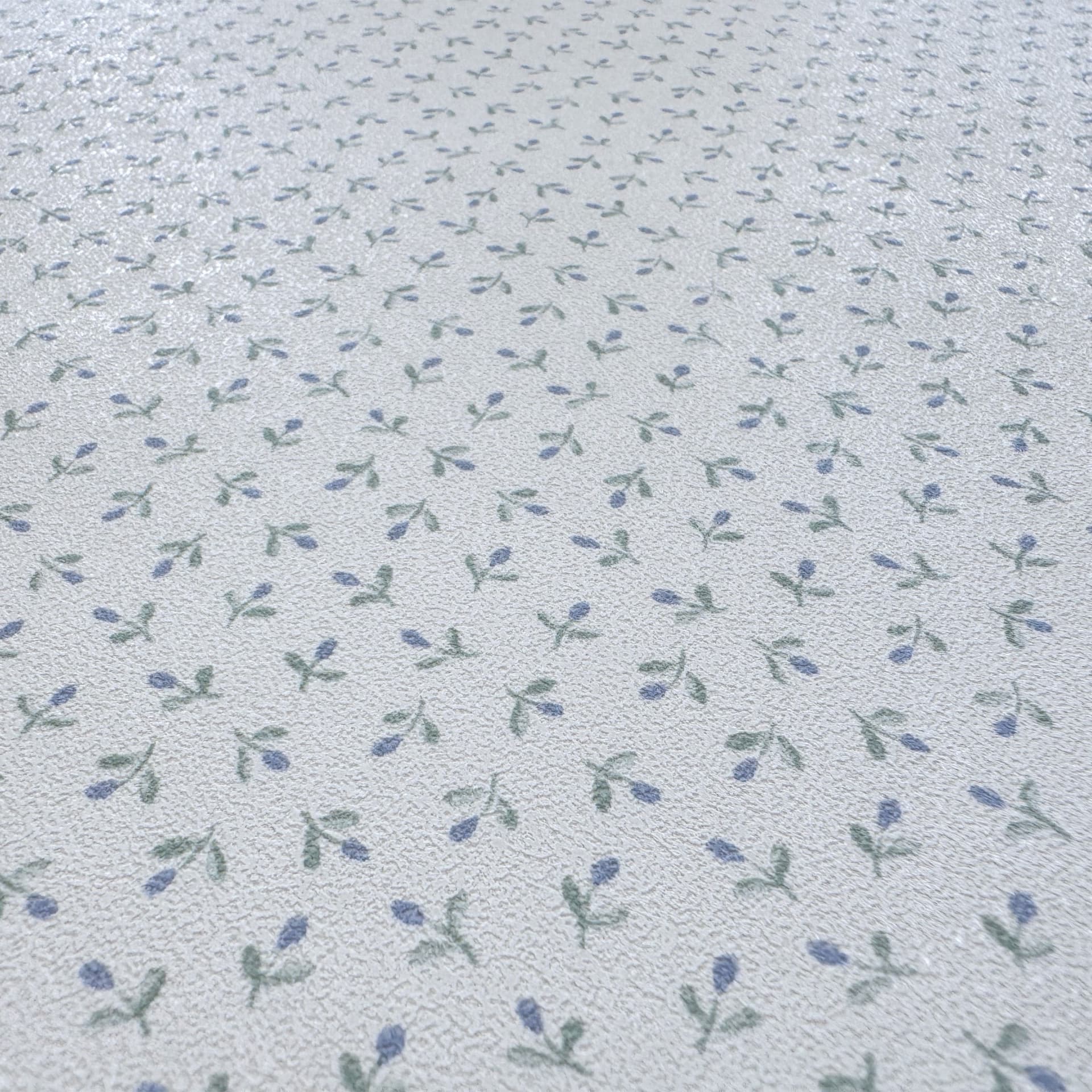 SUPER STOCK €0,56 al mq  - Rotolo da 5,2mq (10x0,52mt) di Carta da Parati vinilica Top Quality lavabile FIORELLINI BLU - Eternal Parquet
