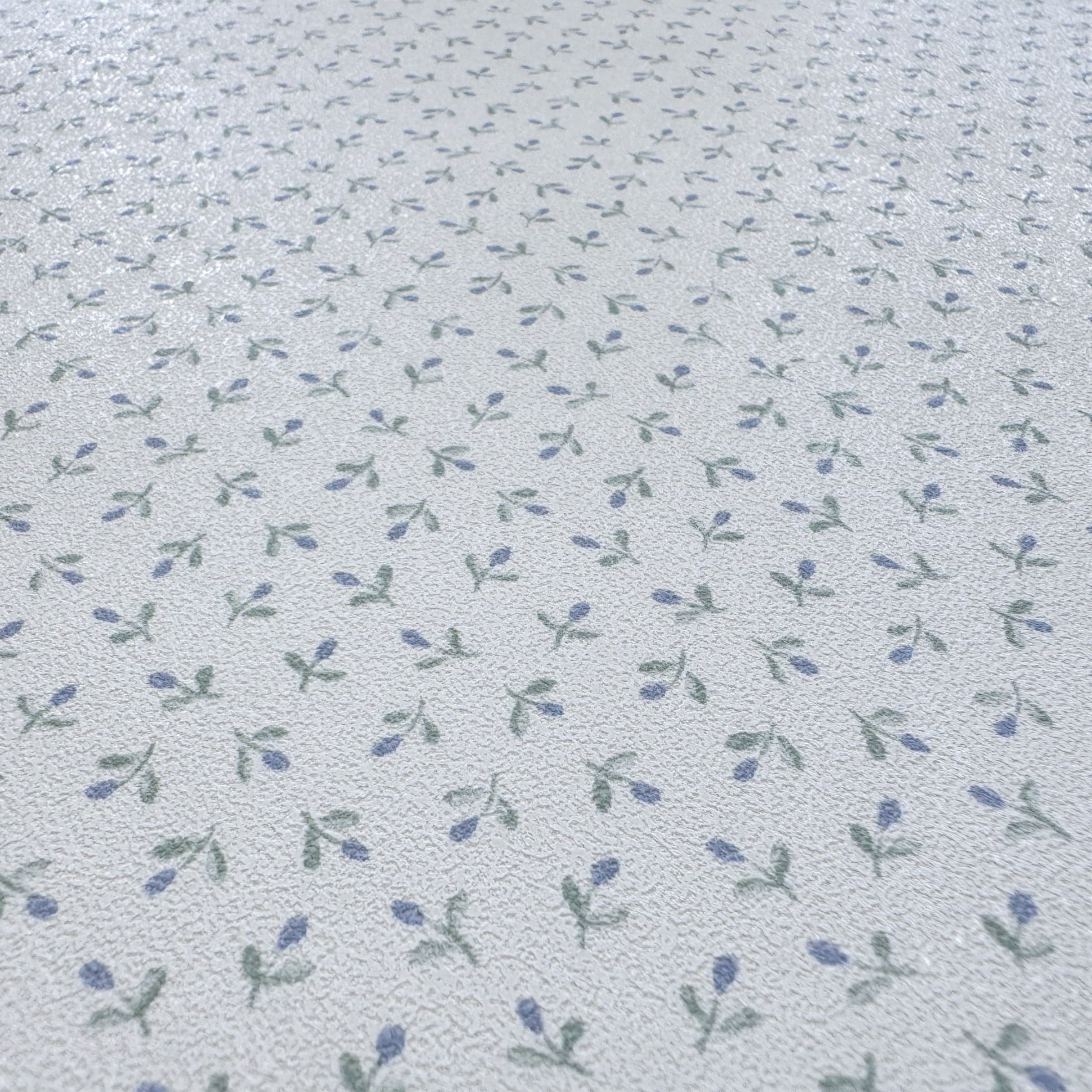 SUPER STOCK €0,56 al mq  - Rotolo da 5,2mq (10x0,52mt) di Carta da Parati vinilica Top Quality lavabile FIORELLINI BLU - Eternal Parquet