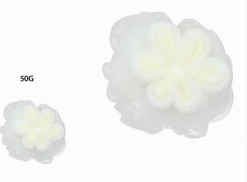 SPUGNA A RETE DA BAGNO DOCCIA CON FIORE MORBIDA ESFOLIANTE SCRUBBER BIANCA 79582 - 2