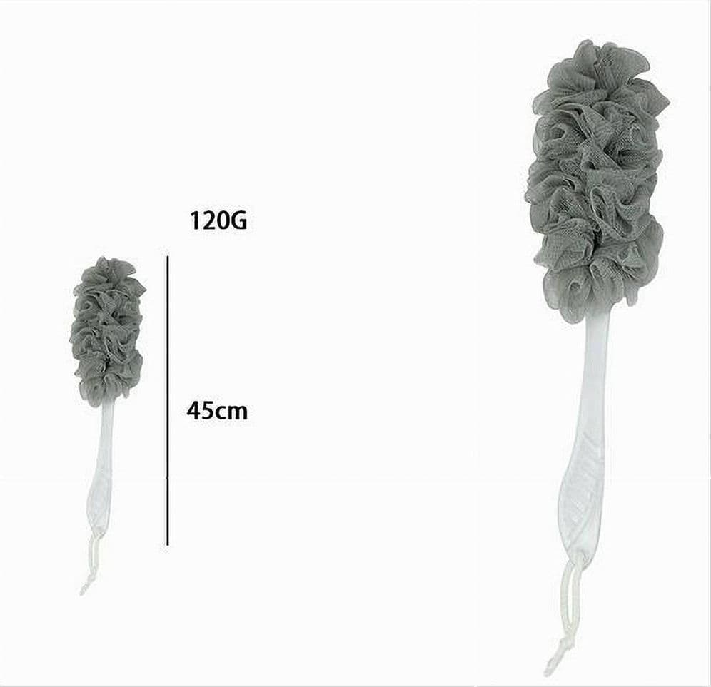 SPAZZOLA LAVASCHIENA ESFOLIANTE BAGNO DOCCIA SPUGNA GRIGIO MANICO SCRUBBER 79605 - 2