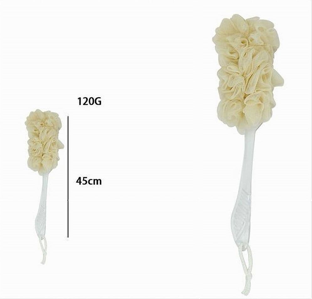 SPAZZOLA LAVASCHIENA ESFOLIANTE BAGNO DOCCIA SPUGNA GIALLO MANICO SCRUBBER 79603 - 2