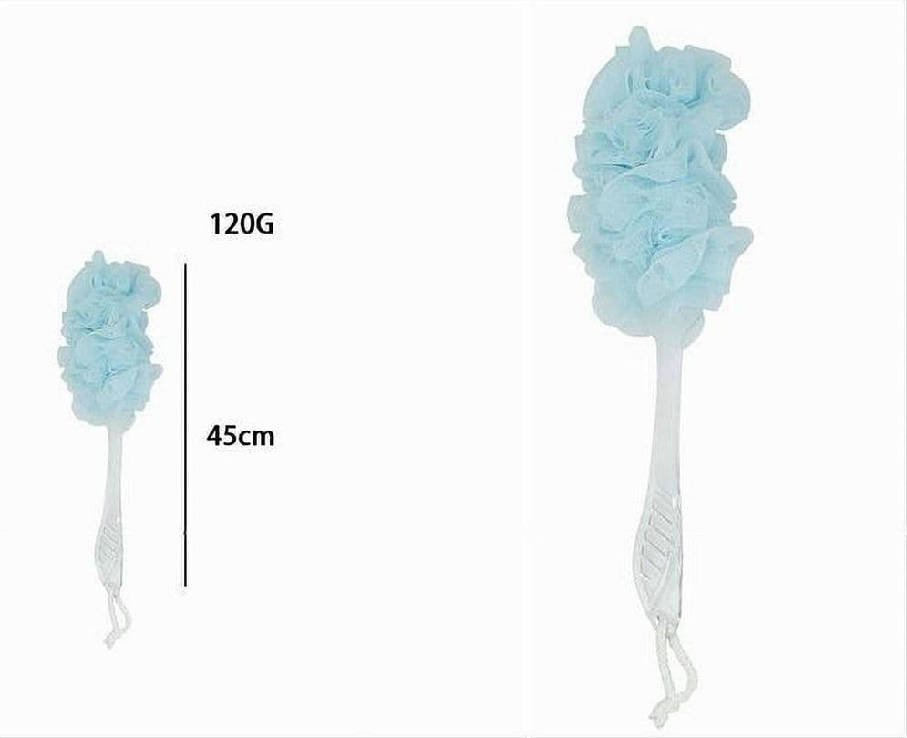 SPAZZOLA LAVASCHIENA ESFOLIANTE BAGNO DOCCIA SPUGNA AZZURRA MANICO SCRUBBER 79604 - 2