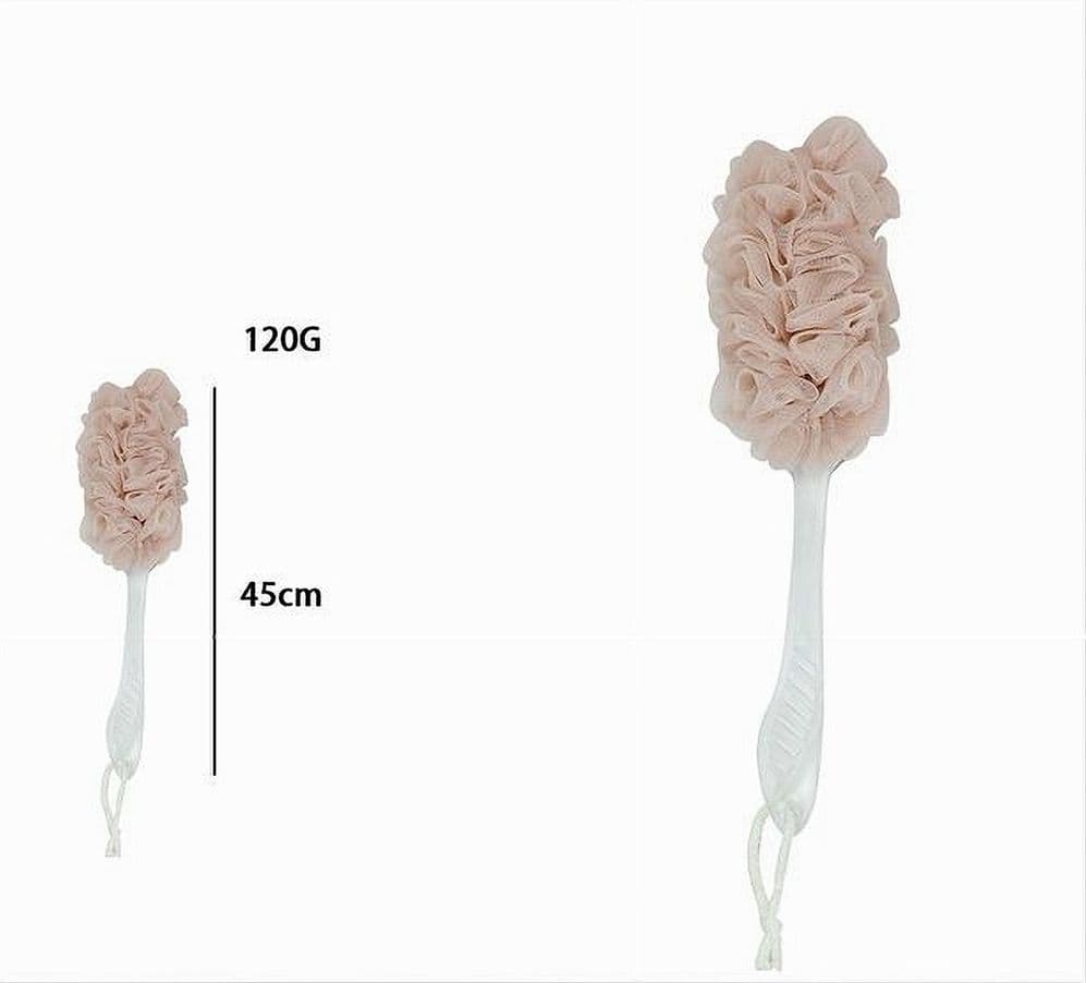 SPAZZOLA LAVASCHIENA ESFOLIANTE BAGNO DOCCIA SPUGNA ROSA MANICO SCRUBBER 79601 - 2