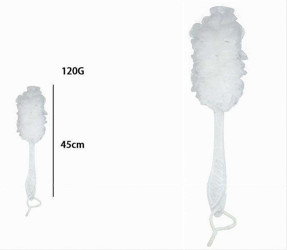 SPAZZOLA LAVASCHIENA ESFOLIANTE BAGNO DOCCIA SPUGNA MANICO SCRUBBER BIANCO 79600 - 2