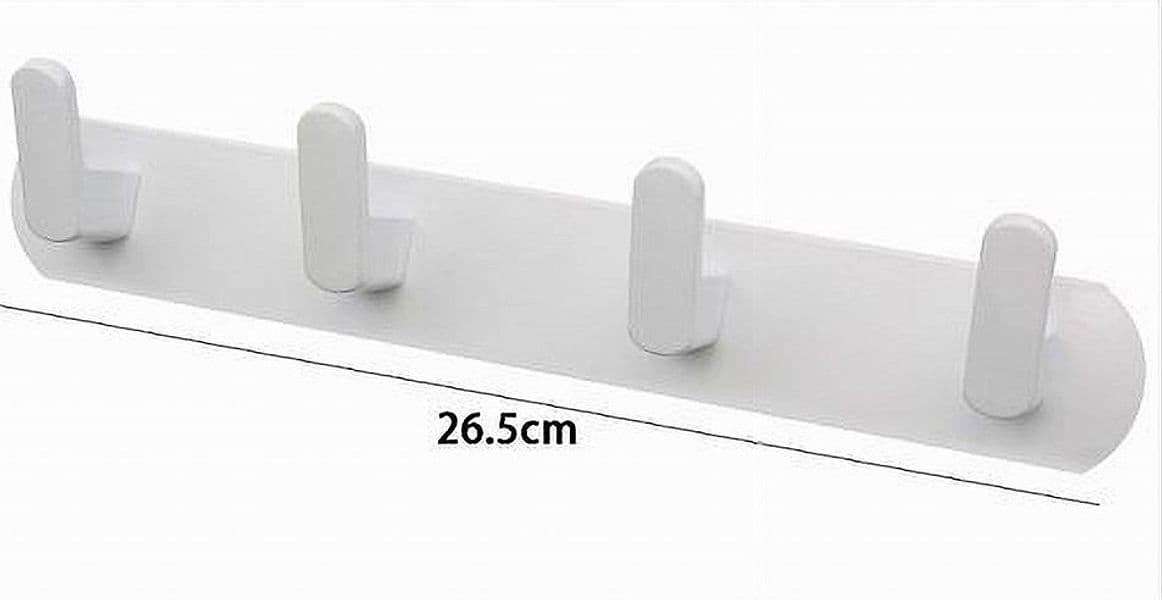 APPENDIABITI CON 4 GANCI APPENDINO ASCIUGAMANO DA BAGNO CASA CUCINA BIANCO 59743 - 3