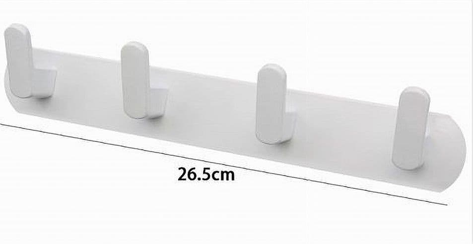 APPENDIABITI CON 4 GANCI APPENDINO ASCIUGAMANO DA BAGNO CASA CUCINA BIANCO 59743 - 3