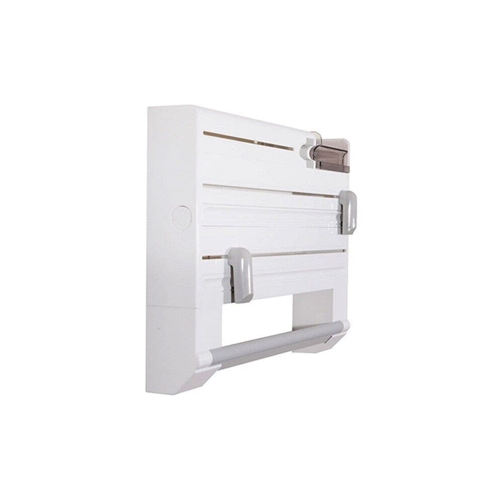 PORTA ROTOLO DA CUCINA CARTA 5IN1 DA PARETE ORGANIZER DISPENSER PELLICOLA NASTRO - 12