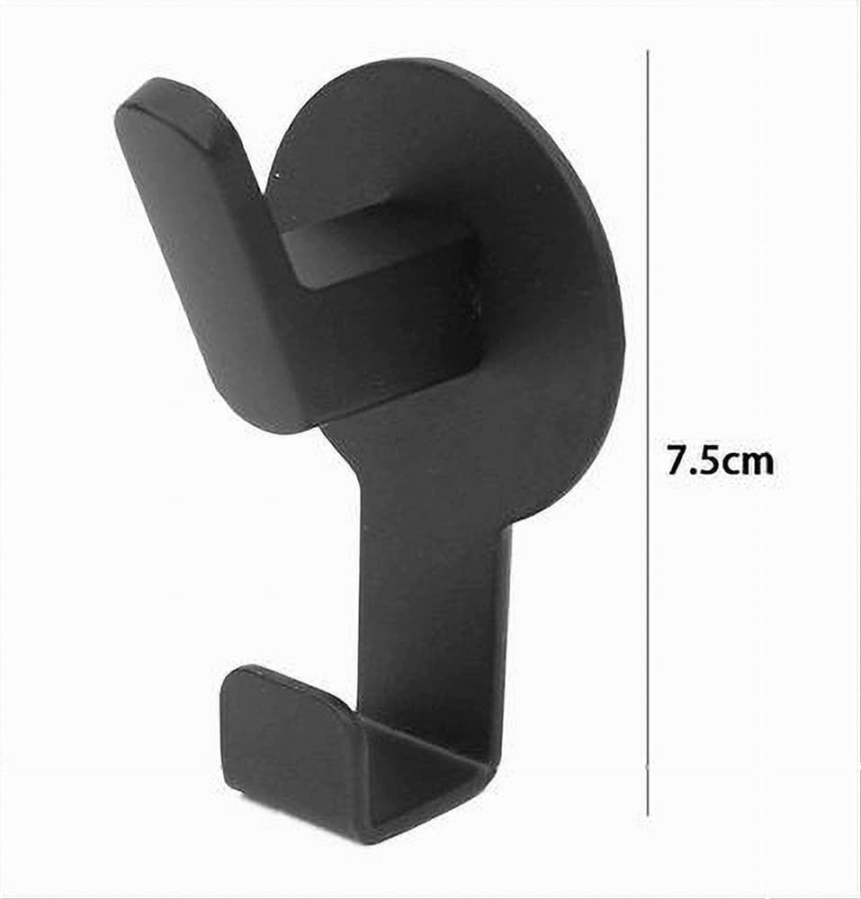 APPENDINO GANCIO 2 POSTI PORTA ASCIUGAMANO BAGNO CASA CUCINA NERO 7.5 CM 59735 - 3