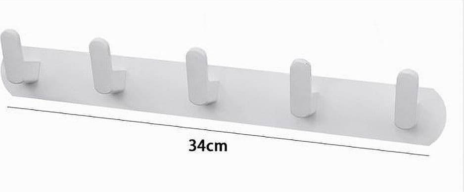 APPENDIABITI CON 5 GANCI APPENDINO ASCIUGAMANO DA BAGNO CASA CUCINA BIANCO 59744 - 3
