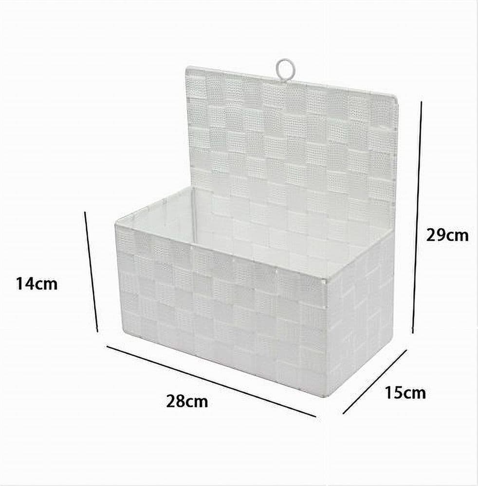 CESTINO PORTA OGGETTI CESTO IN TESSUTO BIANCO ORGANIZER MULTIUSO PER CASA 79091 - 2