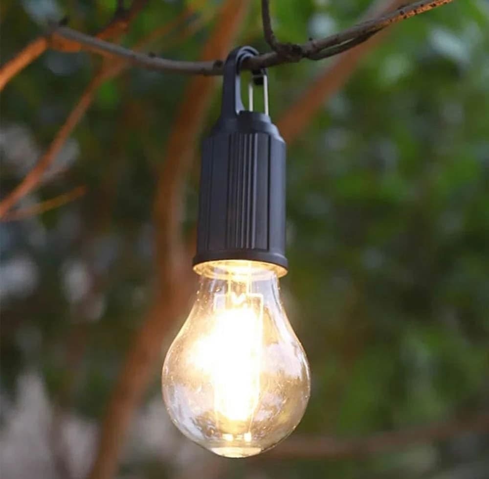 LAMPADA LAMPADINA LED BULBO RICARICABILE 3 W USB GANCIO CAMPEGGIO TENDA CAMPER - 7