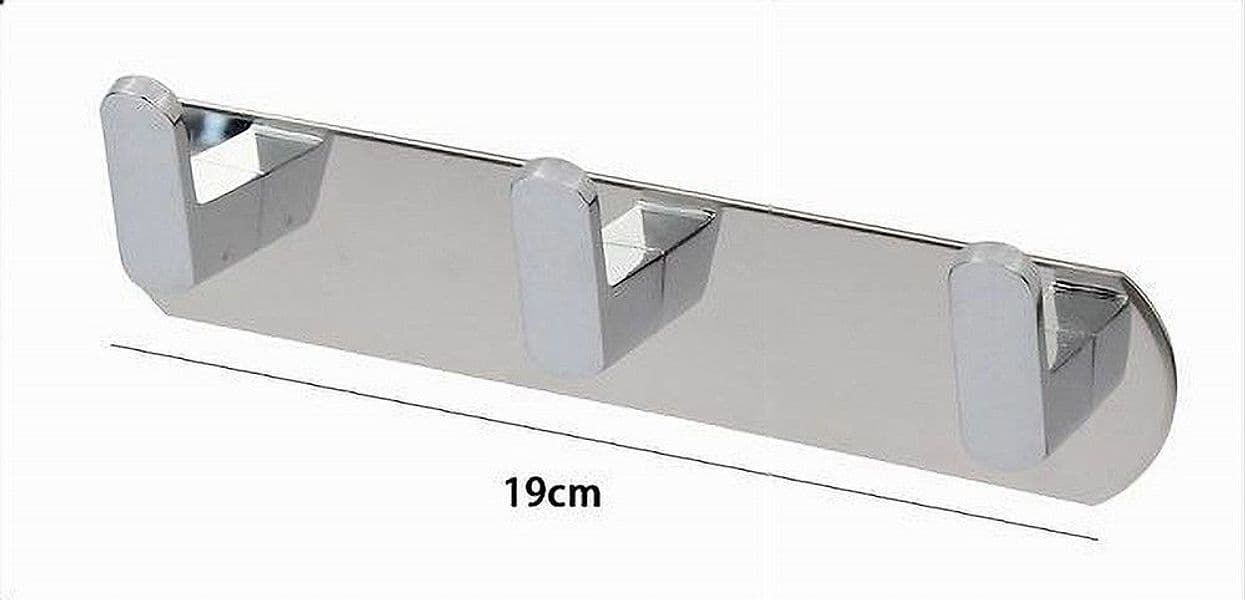 APPENDIABITI CON 3 GANCI APPENDINO ASCIUGAMANO BAGNO CASA CUCINA CROMATO 59732 - 3