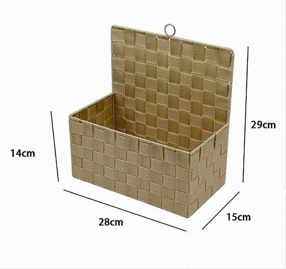 CESTINO PORTA OGGETTI CESTO IN TESSUTO BEIGE ORGANIZER MULTIUSO PER CASA 79093 - 2