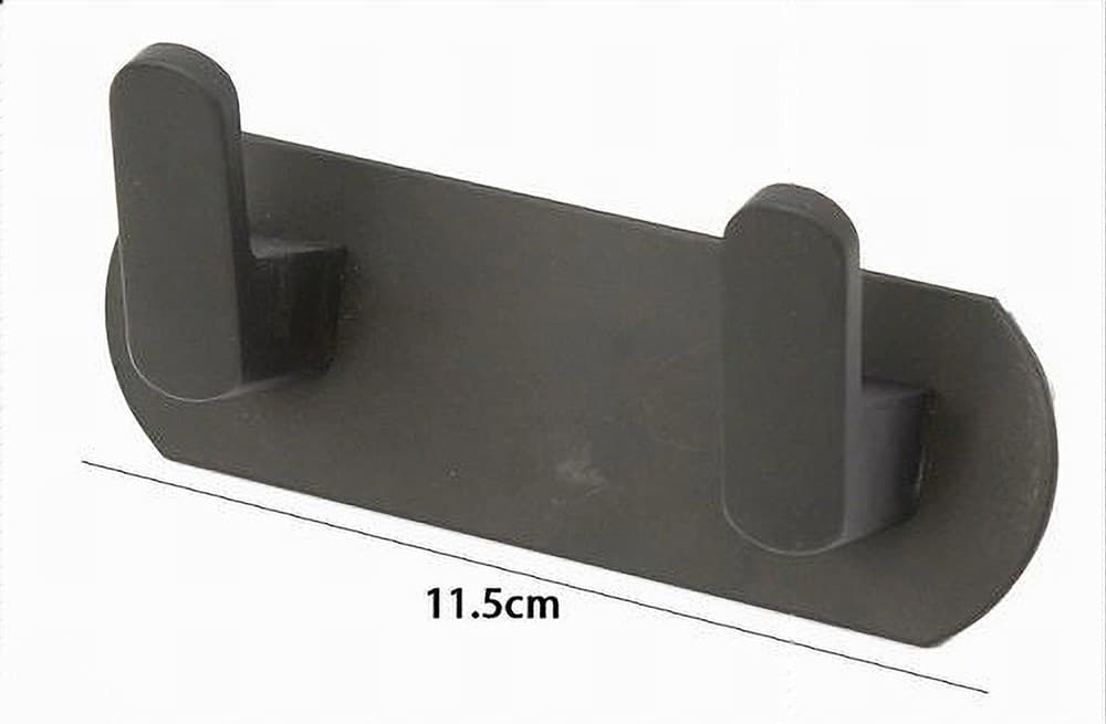APPENDIABITI CON 2 GANCI APPENDINO PORTASCIUGAMANO BAGNO CASA CUCINA NERO 59736 - 3