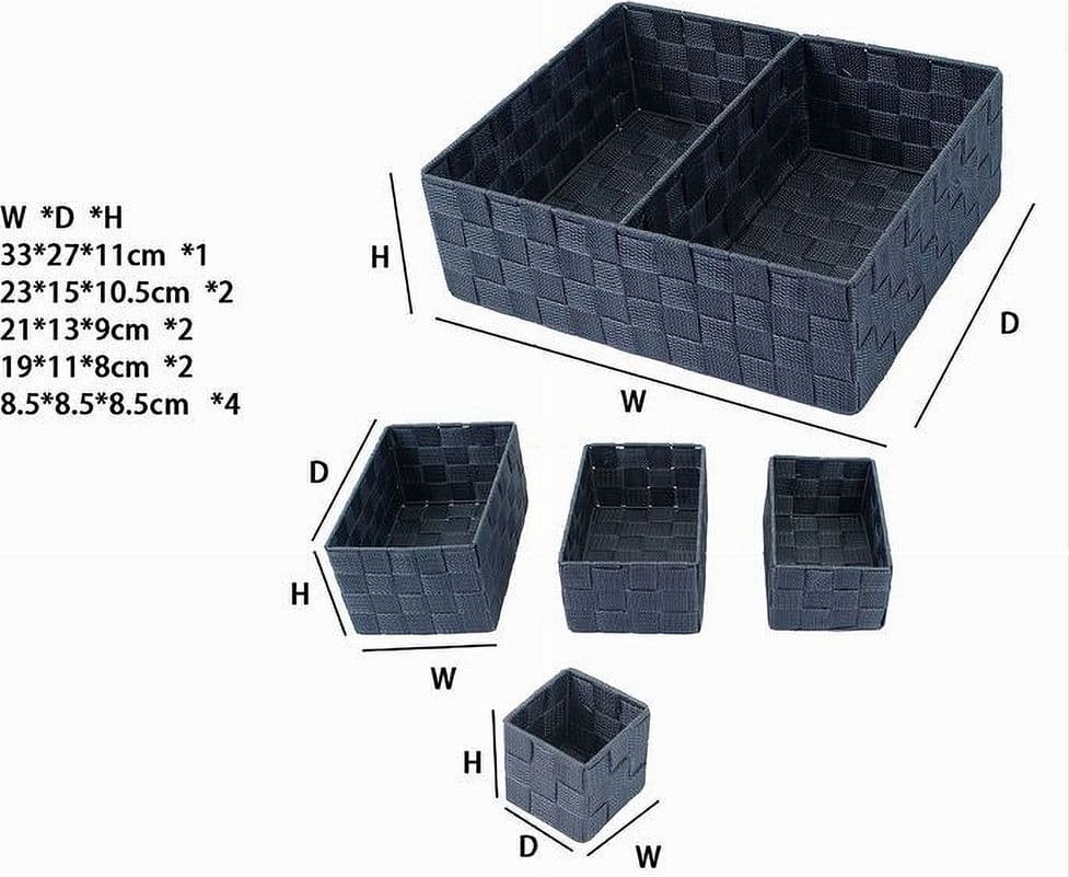 11 PZ SCATOLE TESSUTO COMPONIBILI ORGANIZER BAGNO ARMADI CASSETTI SCAFFALI 79080 - 2