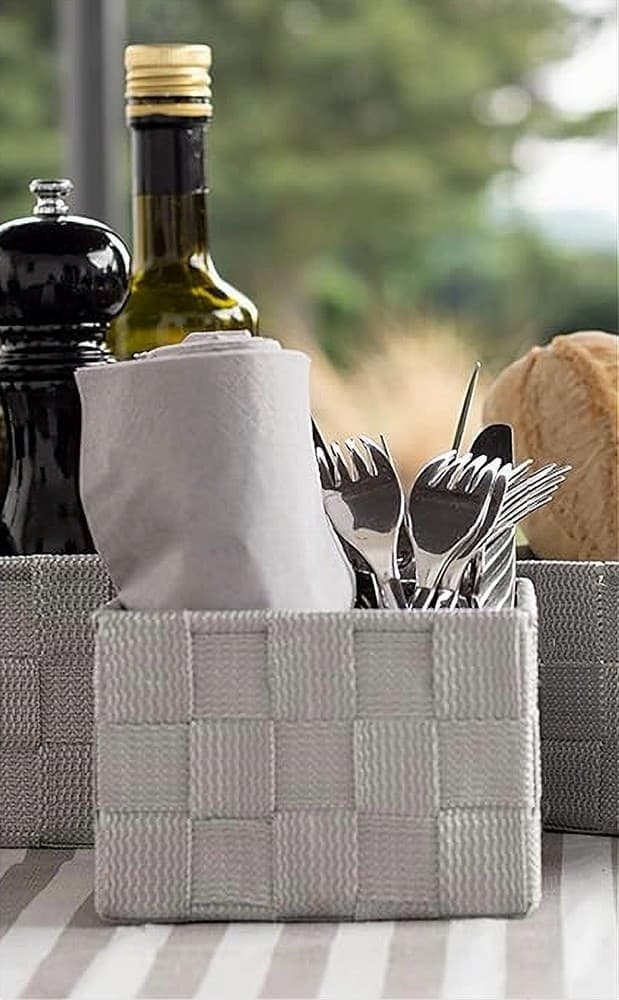 PORTAOGGETTI ORGANIZER BAGNO CAMERA CUCINA IN TESSUTO MULTIUSO 16X16X8.5CM 79000 - 3