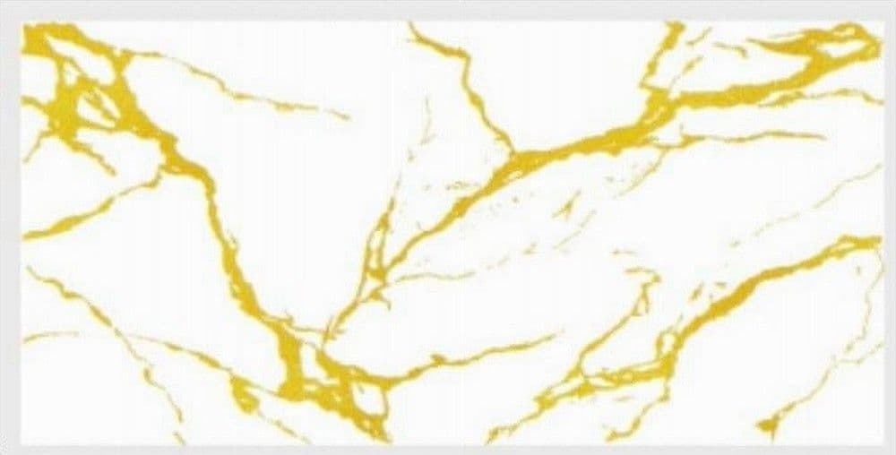 PANNELLO ADESIVO EFFETTO MARMO BIANCO DORATO PARETI PARASCHIZZI 300X60 CM STANZA - 3