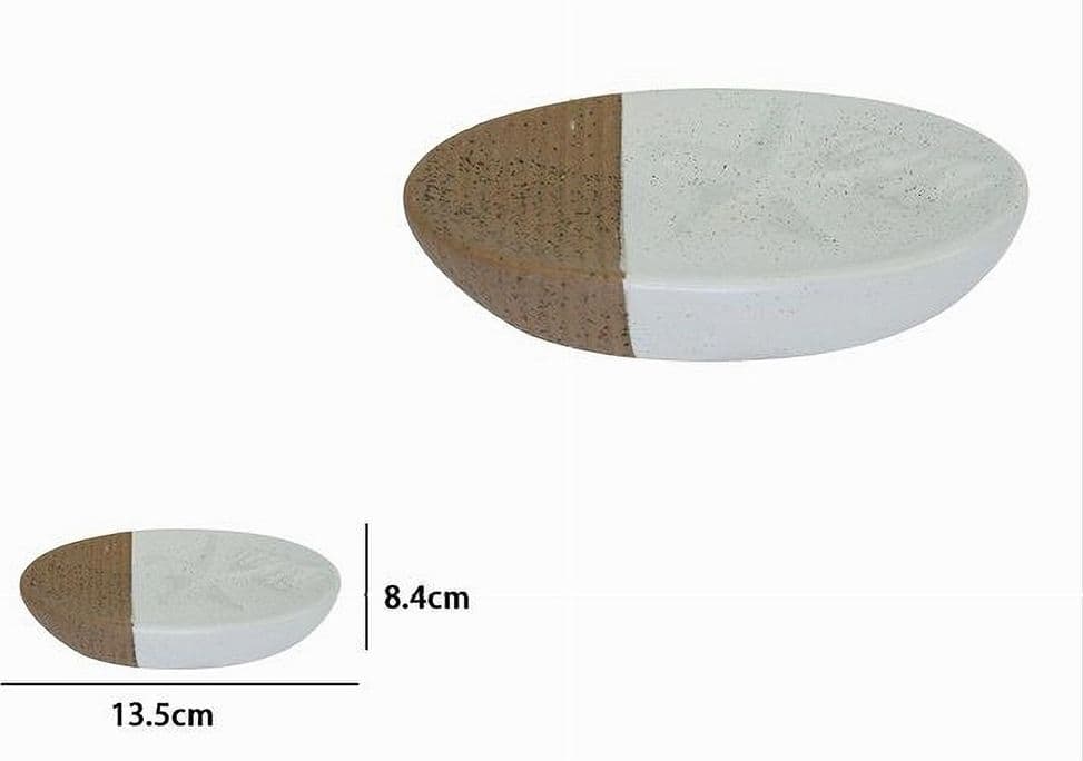 PIATTINO PORTASAPONE SAPONETTA BIANCO DECORO MARINO CON RIGHE MARRONI BAGNO 79270 - 2