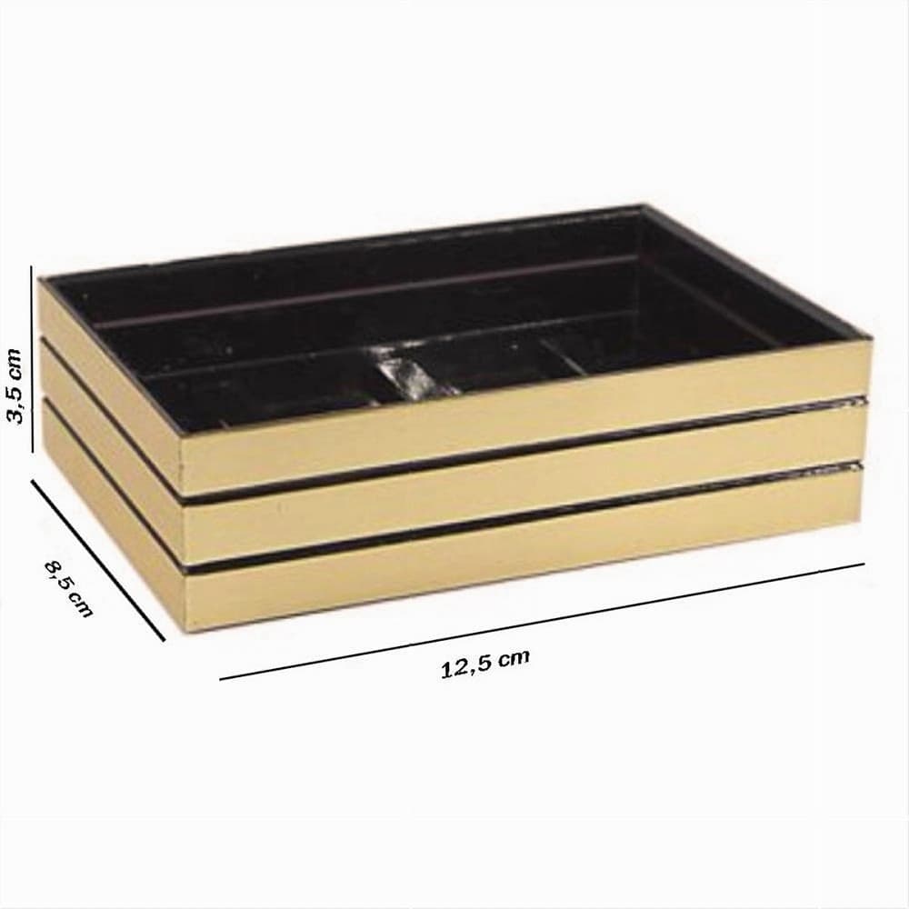 PIATTINO PORTA SAPONE SAPONETTA ORO A RIGHE STILE MODERNO ARREDO BAGNO 10387 - 3