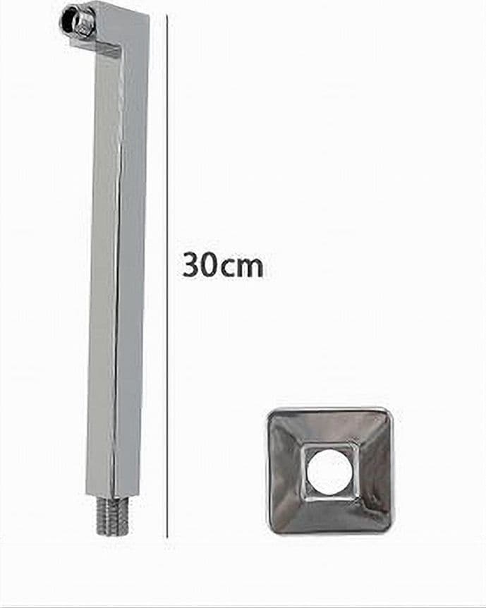 BRACCIO DOCCIA IN OTTONE CROMATO QUADRATO PER SOFFIONE CON ROSONE 30 CM 59492 - 3
