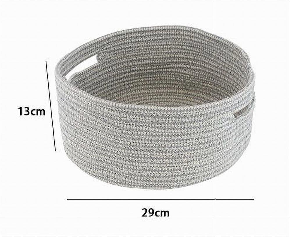 CESTINO PORTAOGGETTI CESTO CON MANICI IN TESSUTO INTRECCIATO TONDO 29X13CM 10639 - 2
