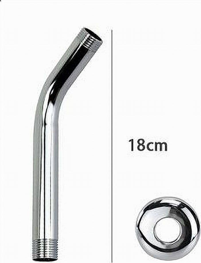 BRACCIO PER SOFFIONE DOCCIA BAGNO TONDO IN ACCIAIO CROMATO CON ROSONE 18CM 59498 - 4