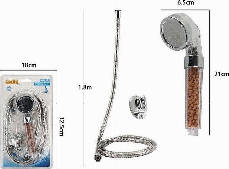 KIT DOCCETTA DOCCINO SOFFIONE DOCCIA BAGNO CON LACCIO 1,8 MT STAFFA FILTRO 59175 - 2