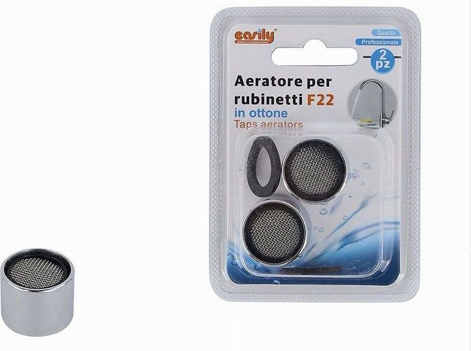 SET 2PZ AERATORE PER RUBINETTO F22 IN OTTONE ROMPIGETTO FILTRO BAGNO CUCINA 87995 - 2