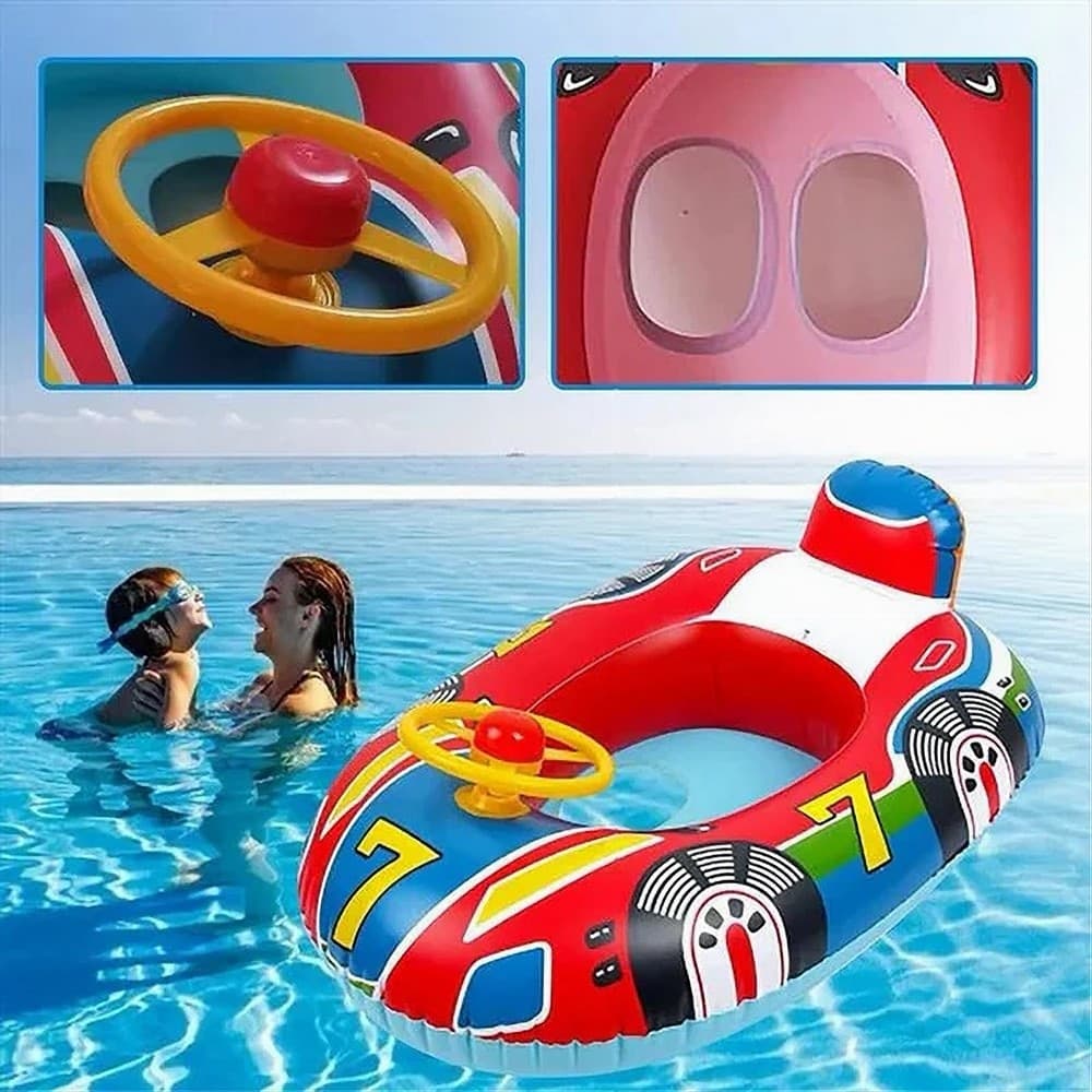 SALVAGENTE GONFIABILE MUTANDINA PER BAMBINI A FORMA DI MACCHINA 60 X 40 CM MARE - 4