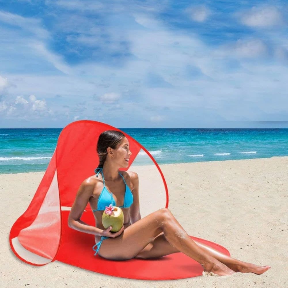 STUOIA DA SPIAGGIA CON PARASOLE 140X70X55 COLORI ASSORTITI MARE SABBIA ESTATE - 2