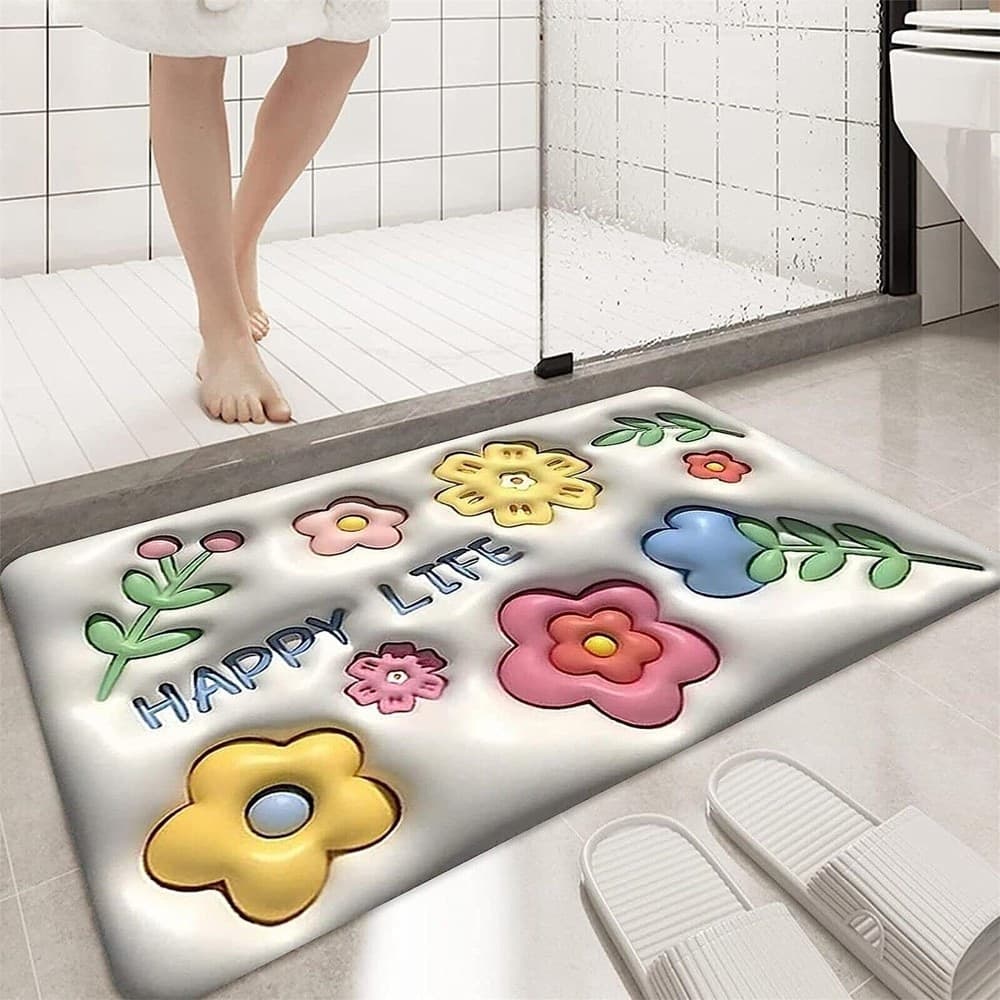 TAPPETO 3D BAGNO ANTISCIVOLO ASCIUGATURA RAPIDA MORBIDO ASSORBENTE 38X58CM 87223 - 9