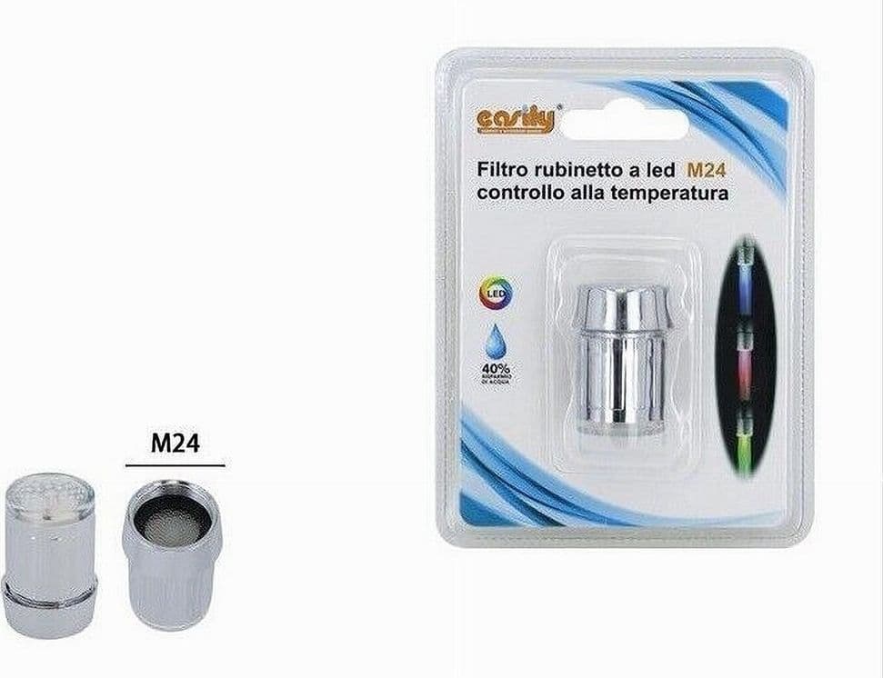 FILTRO AERATORE RUBINETTO A LED M24 CONTROLLO TEMPERATURA ACQUA ROMPIGETTO 79908 - 2