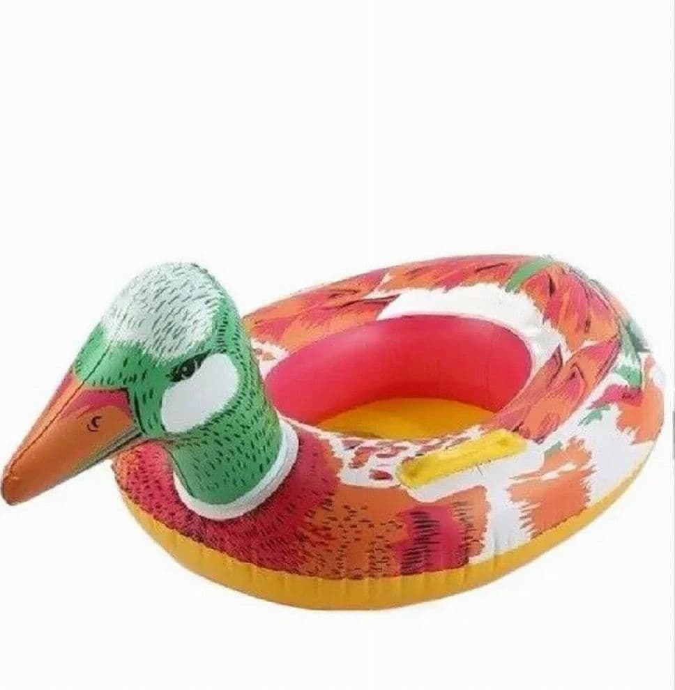 SALVAGENTE GONFIABILE MUTANDINA PER BAMBINI A FORMA D'ANATRA CON MANIGLIE PISCINA - 2