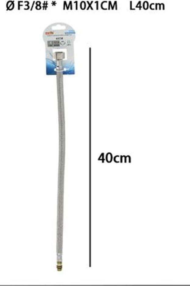 TUBO FLESSIBILE FLESSIBILI RUBINETTO MISCELATORE ACQUA 40 CM F1/2 X M3/8 79912 - 2