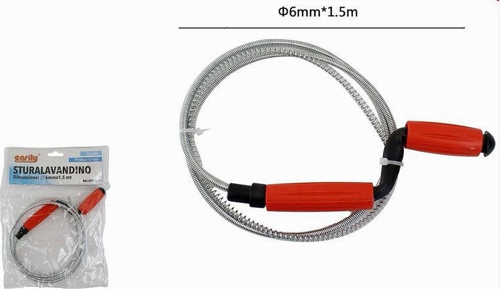 STURALAVANDINO MOLLA STURATUBI SCARICHI SPIRALE DISINTASARE TUBI Ø6MMX1.5MT 59942 - 3